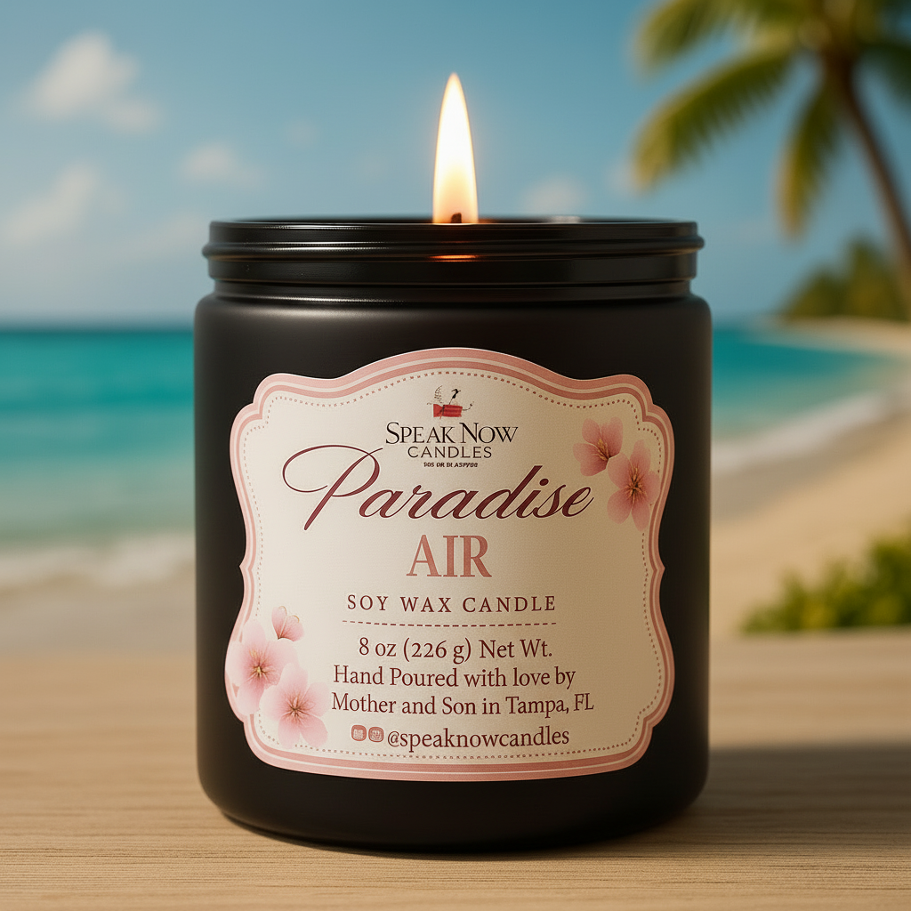 Paradise Air Candle - Breezy Uplifting Scent | 8oz Soy Wax