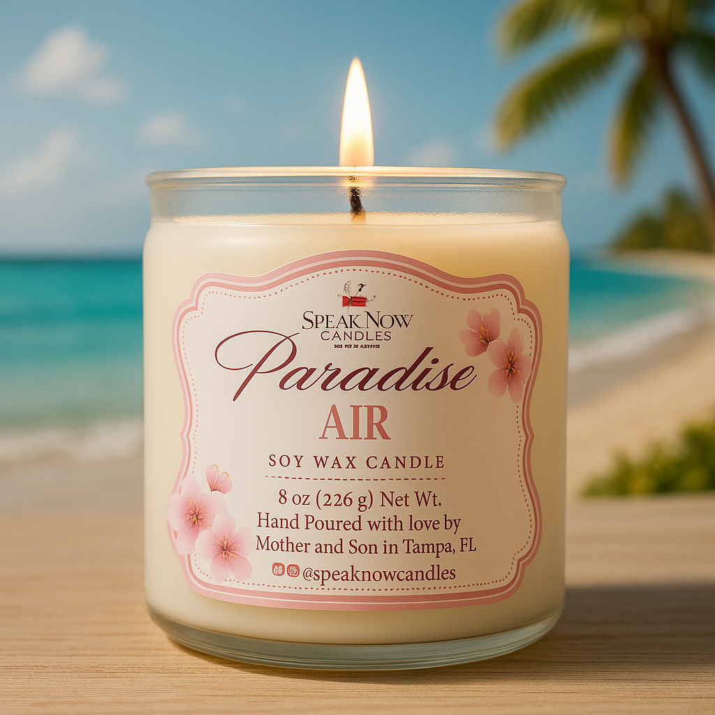 Paradise Air Candle - Breezy Uplifting Scent | 8oz Soy Wax