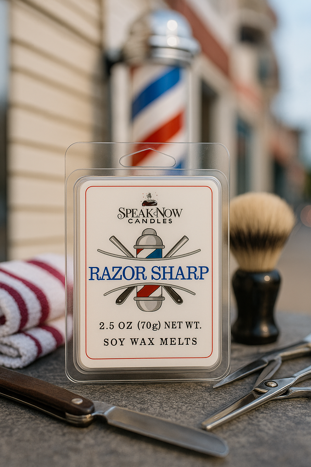 Razor Sharp Wax Melts - Classic Barbershop Vibes | 2.5oz Soy Wax