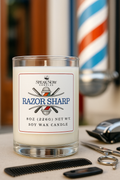 Razor Sharp Candle - Classic Barbershop Vibes | 8oz Soy Wax